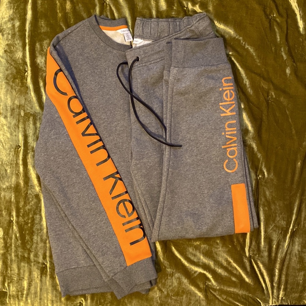 Grey/Orange Sweat Suit